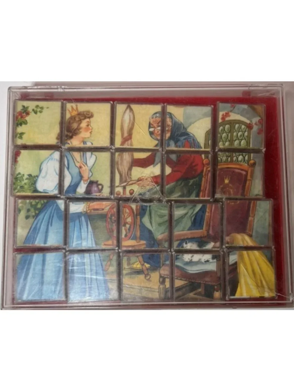 Vintage German Eichhorn Picture Block Puzzle Grimm’s Fairy Tales with Case